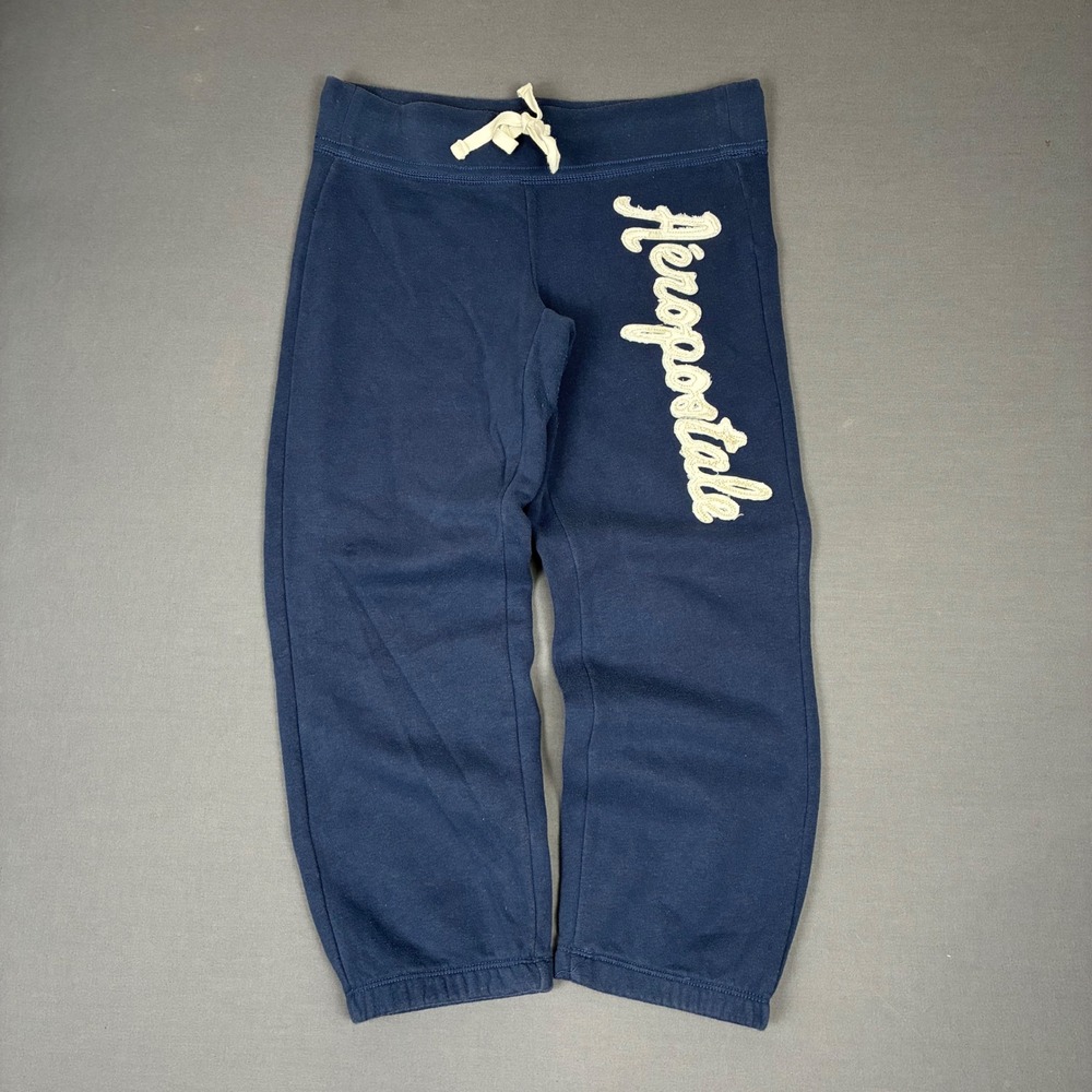 Aeropostale Navy Blue Capri Drawstring Sweatpants Women's Size Small (30x23) Y2K